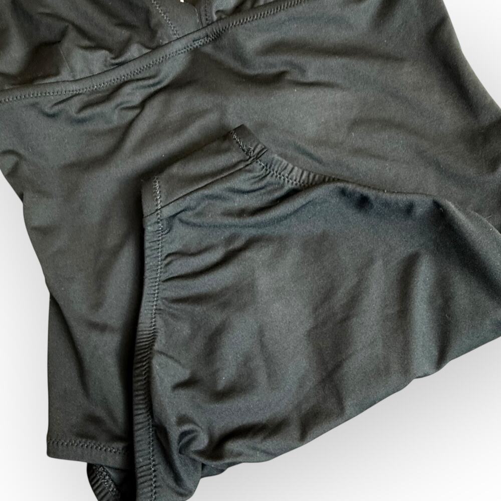 J.CREW Halter Scalloped Swimsuit One Piece Minimalist Classic Black V-neck Sz 2 - Picture 4 of 12